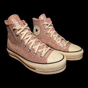 Converse Chuck Taylor All Star Lift Sz 8  Platform High Top Glitter Dusty Cinder